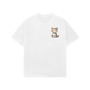 Cat Print Oversized Tee