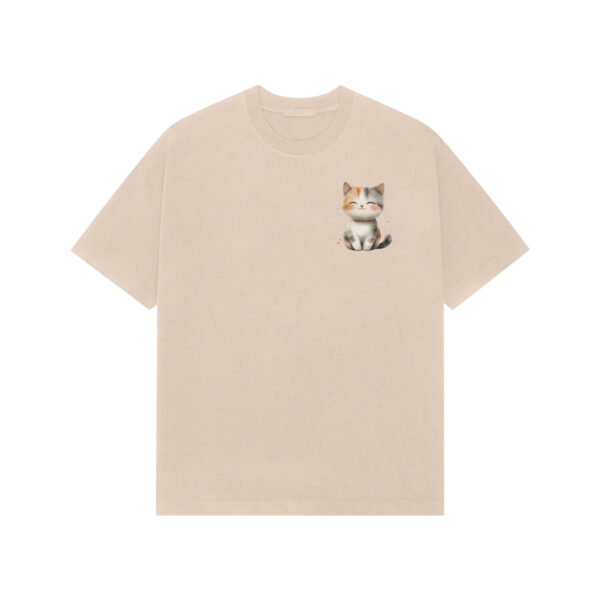 Cat Print Oversized Tee - Image 2
