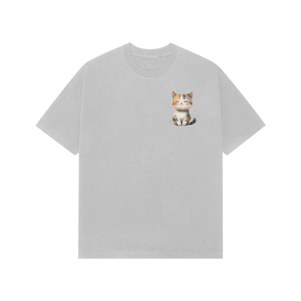 Cat Print Oversized Tee - Image 3