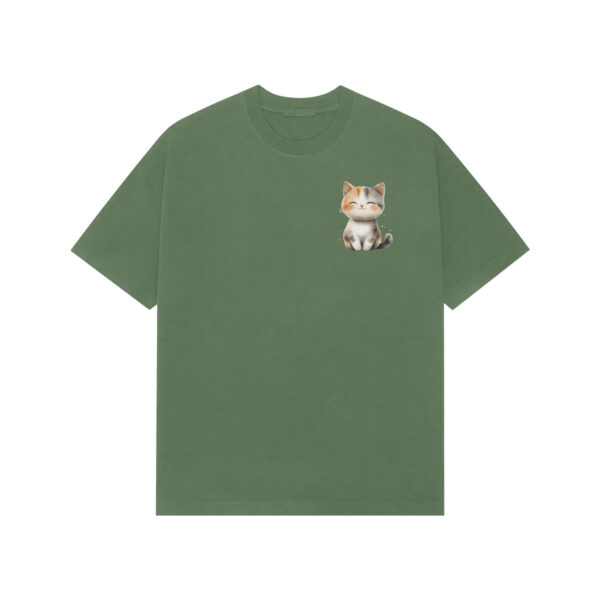 Cat Print Oversized Tee - Image 5