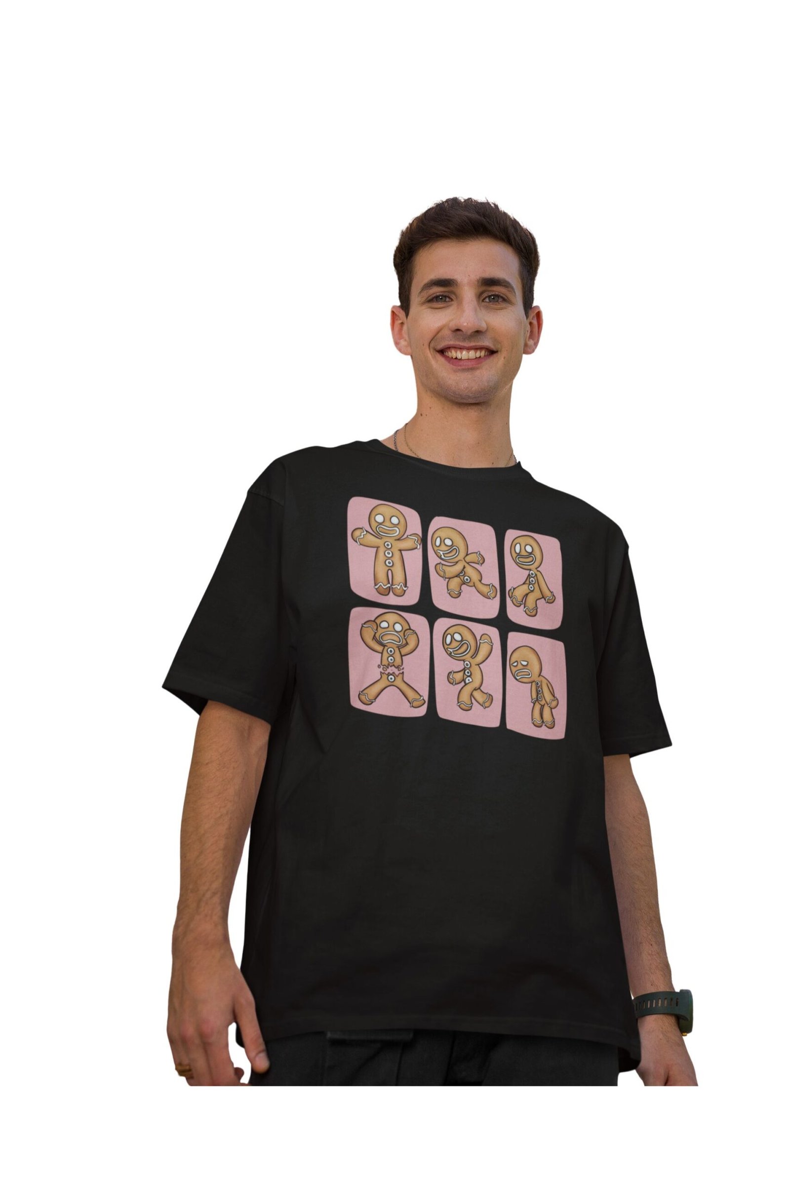 Pink Ginger Bread Boy Oversized Tshirt