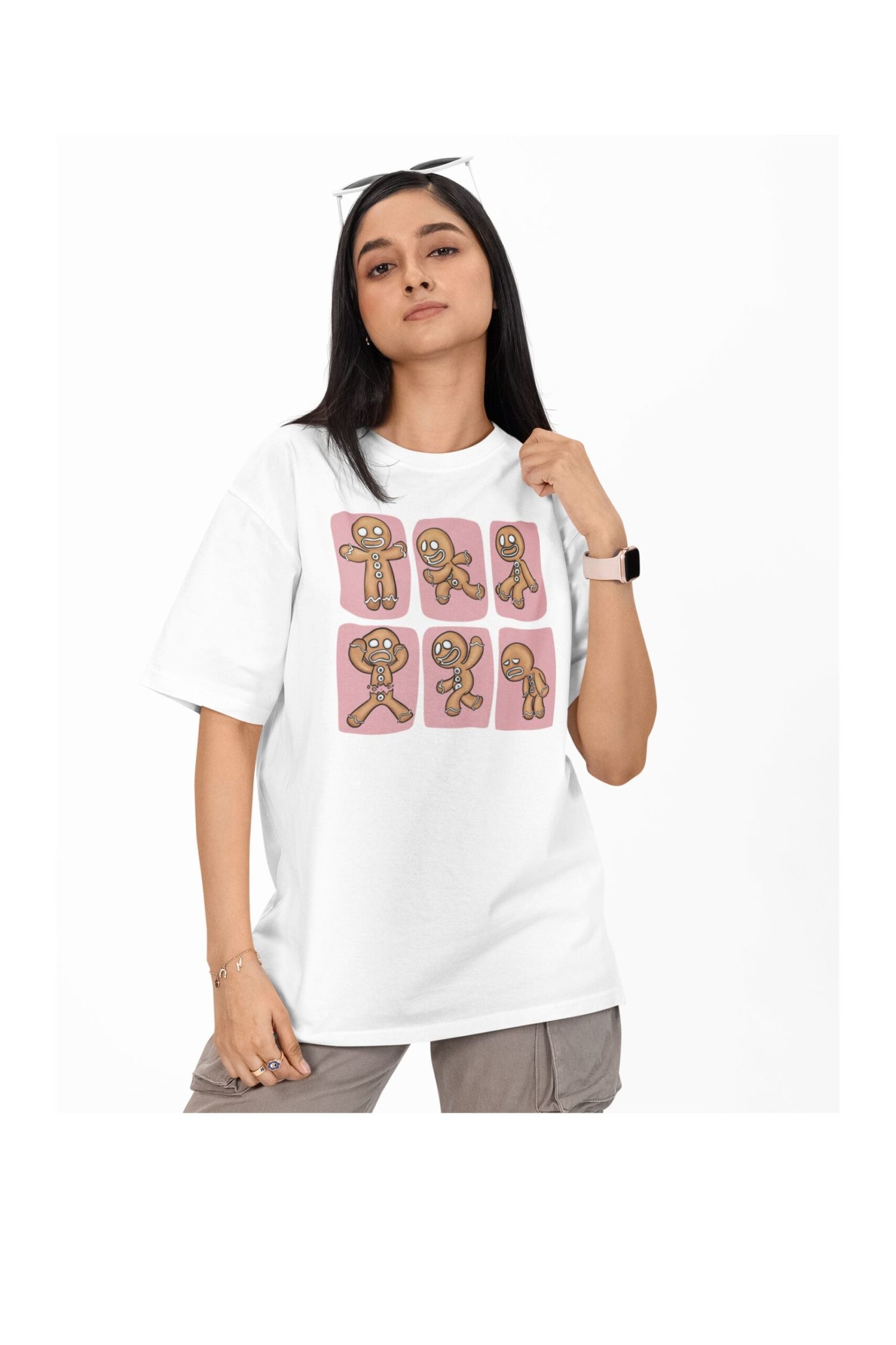 Pink Ginger Bread Boy Oversized Tshirt - Image 2