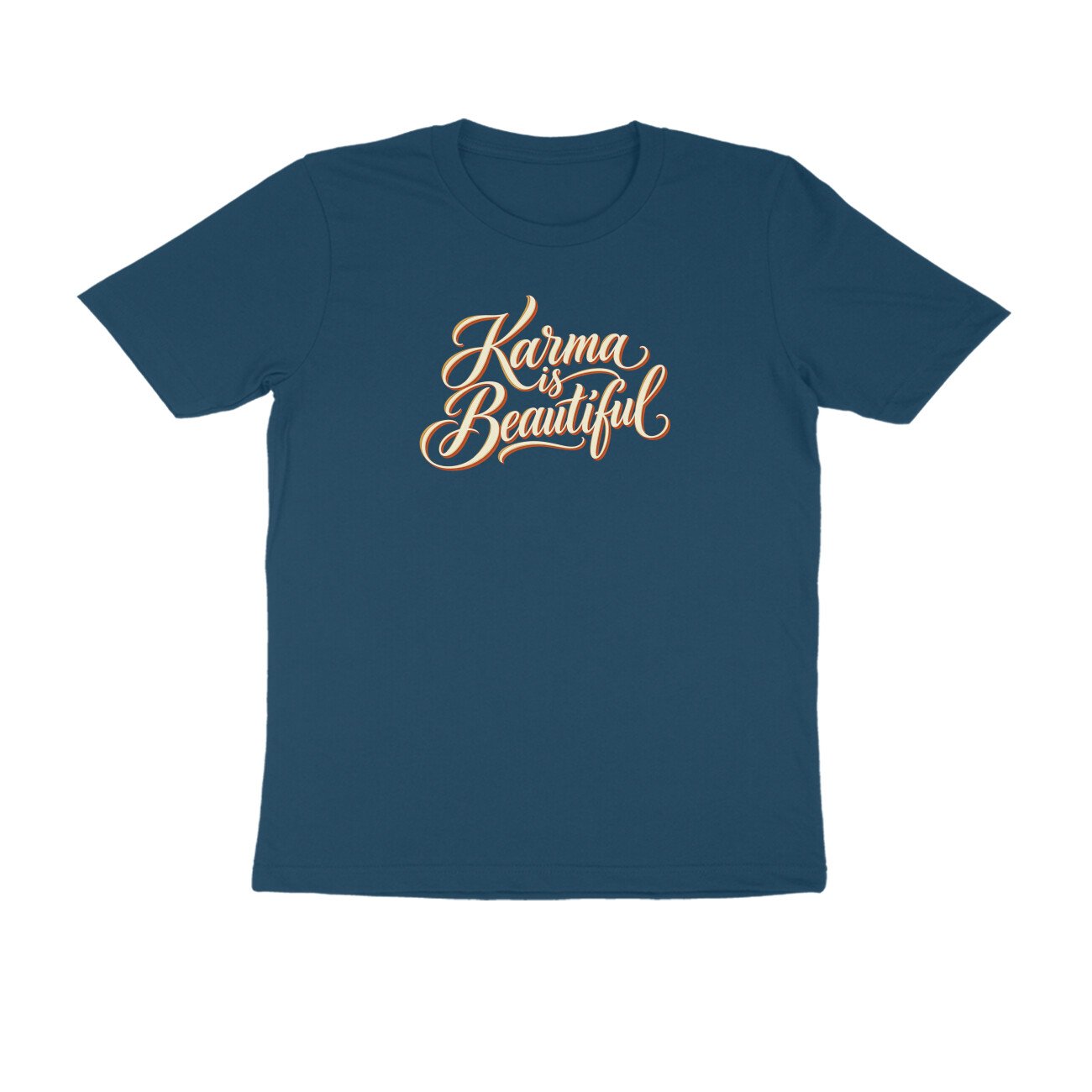 Karma Is Beautiful Cursive Quote Tshirt - Image 4