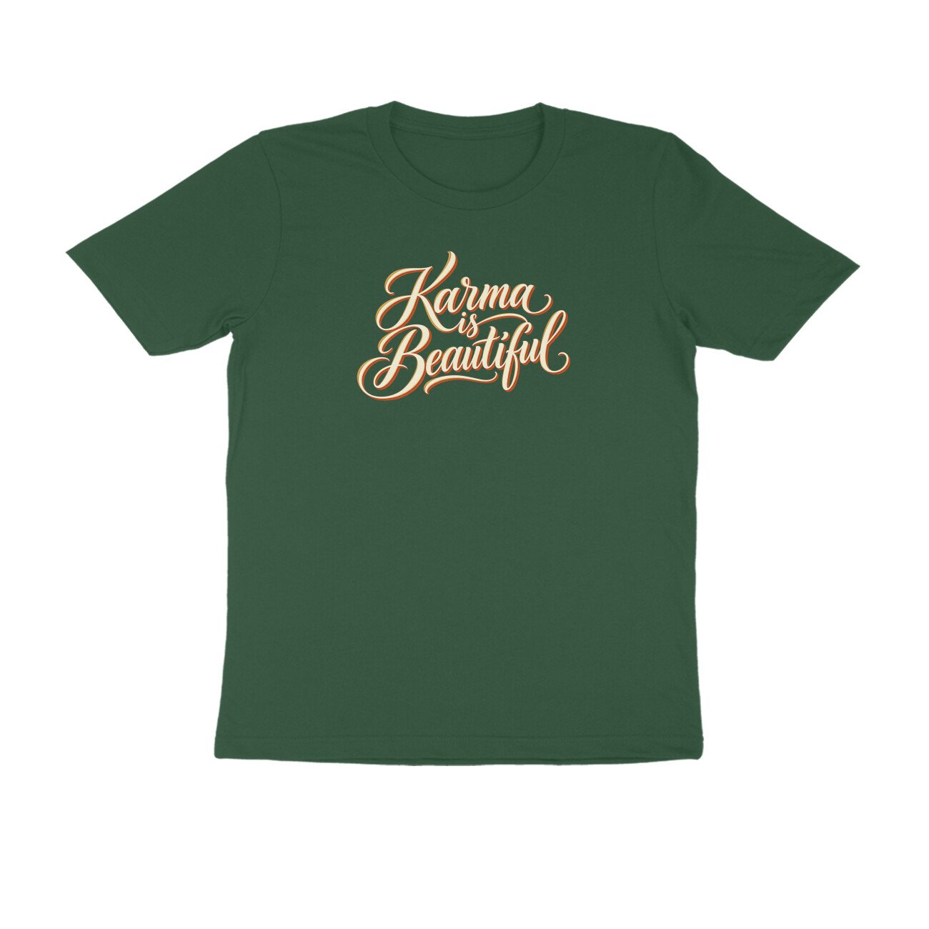 Karma Is Beautiful Cursive Quote Tshirt - Image 5