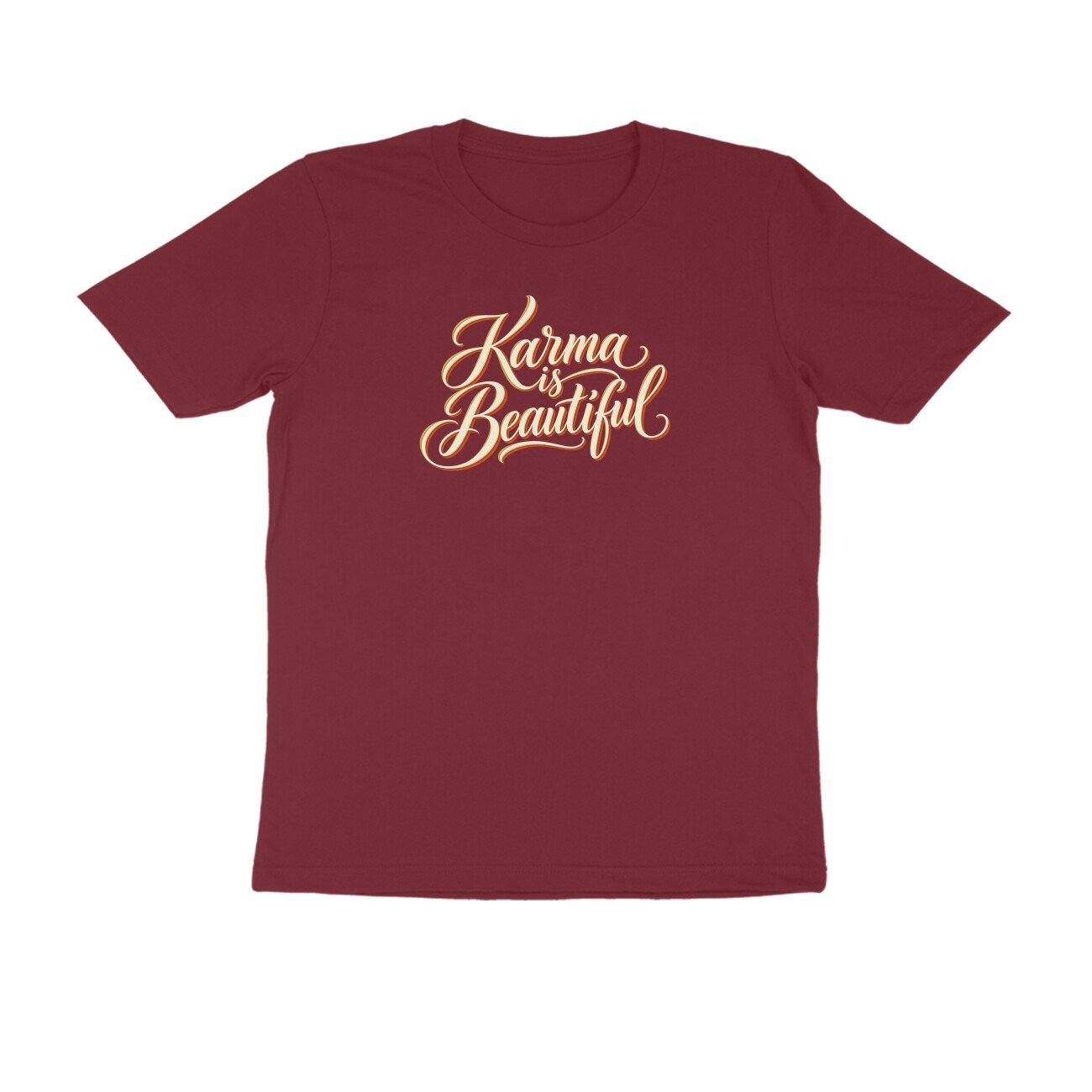 Karma Is Beautiful Cursive Quote Tshirt - Image 6