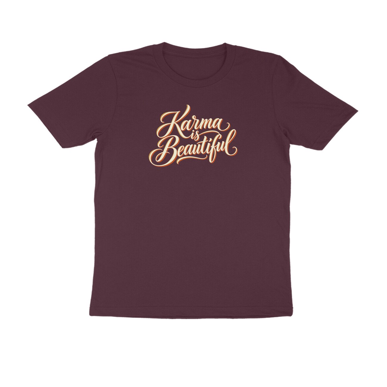 Karma Is Beautiful Cursive Quote Tshirt - Image 7