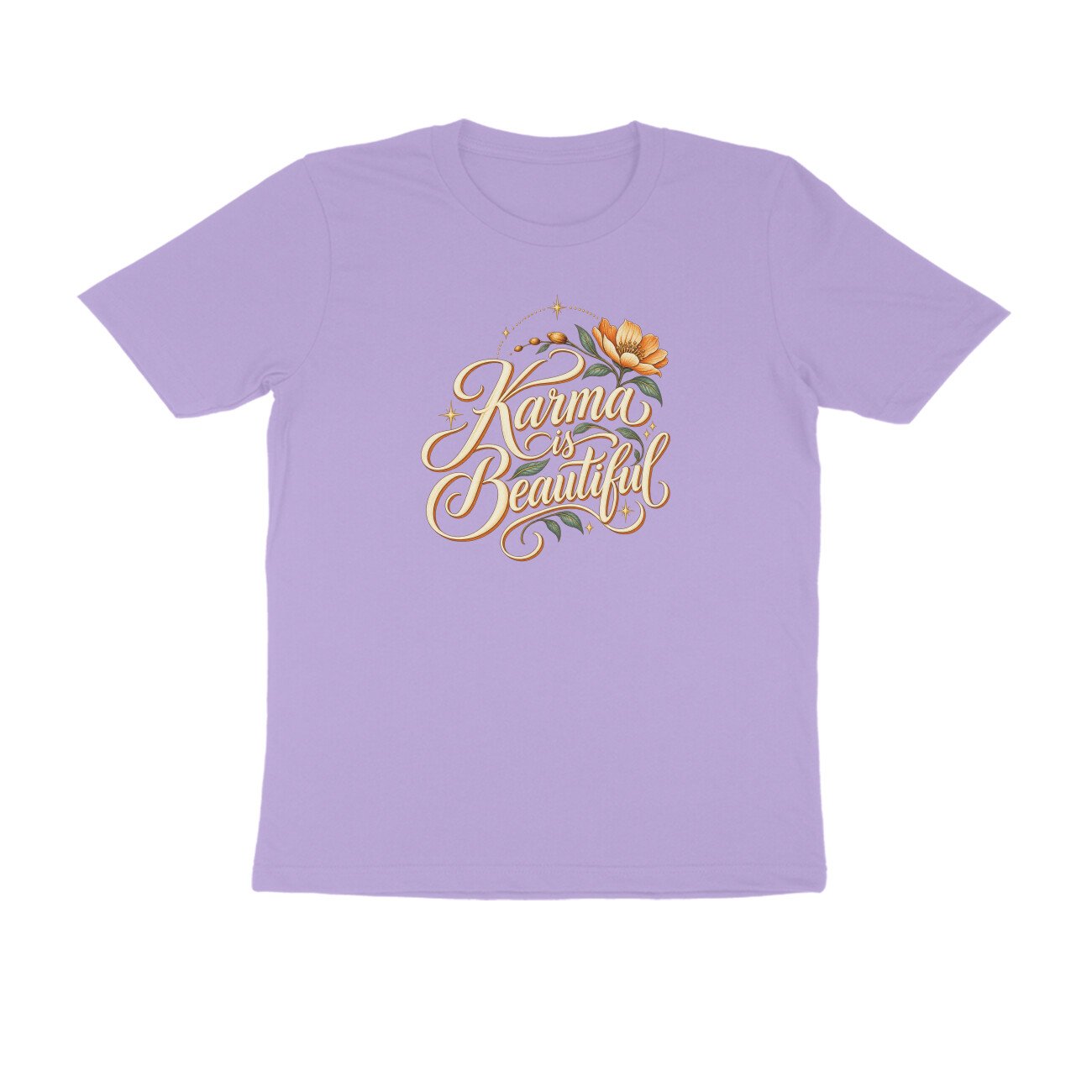 Karma Is Beautiful Cursive Floral Tshirt - Image 5