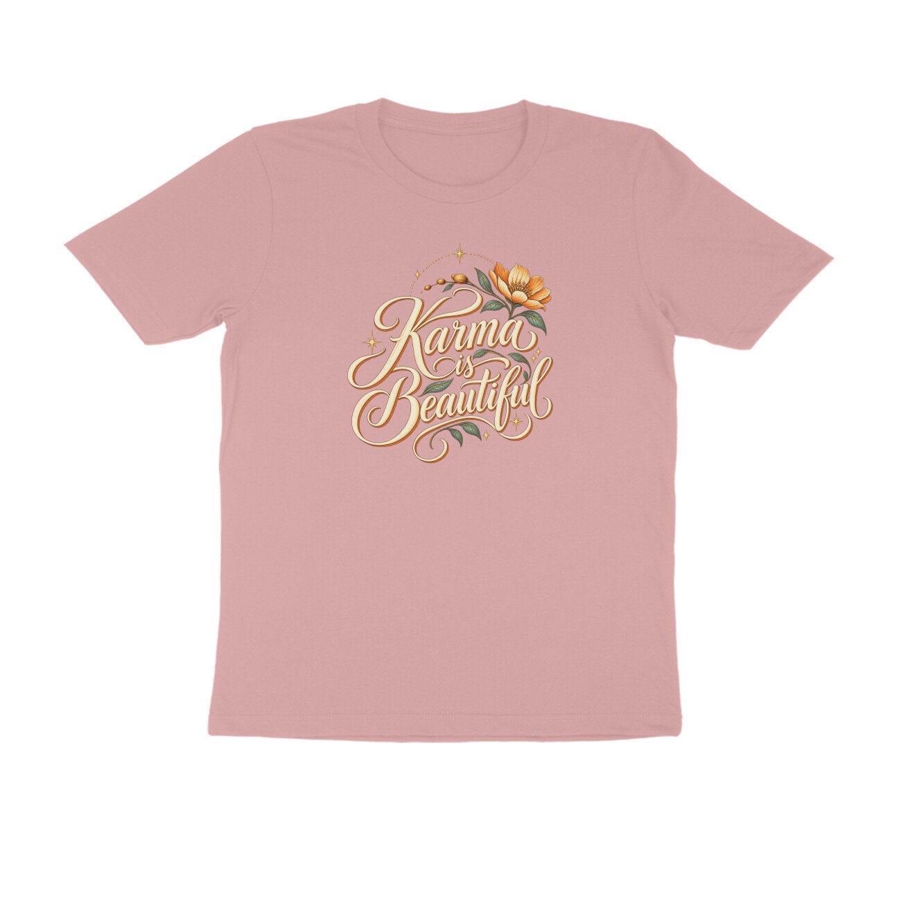 Karma Is Beautiful Cursive Floral Tshirt - Image 7