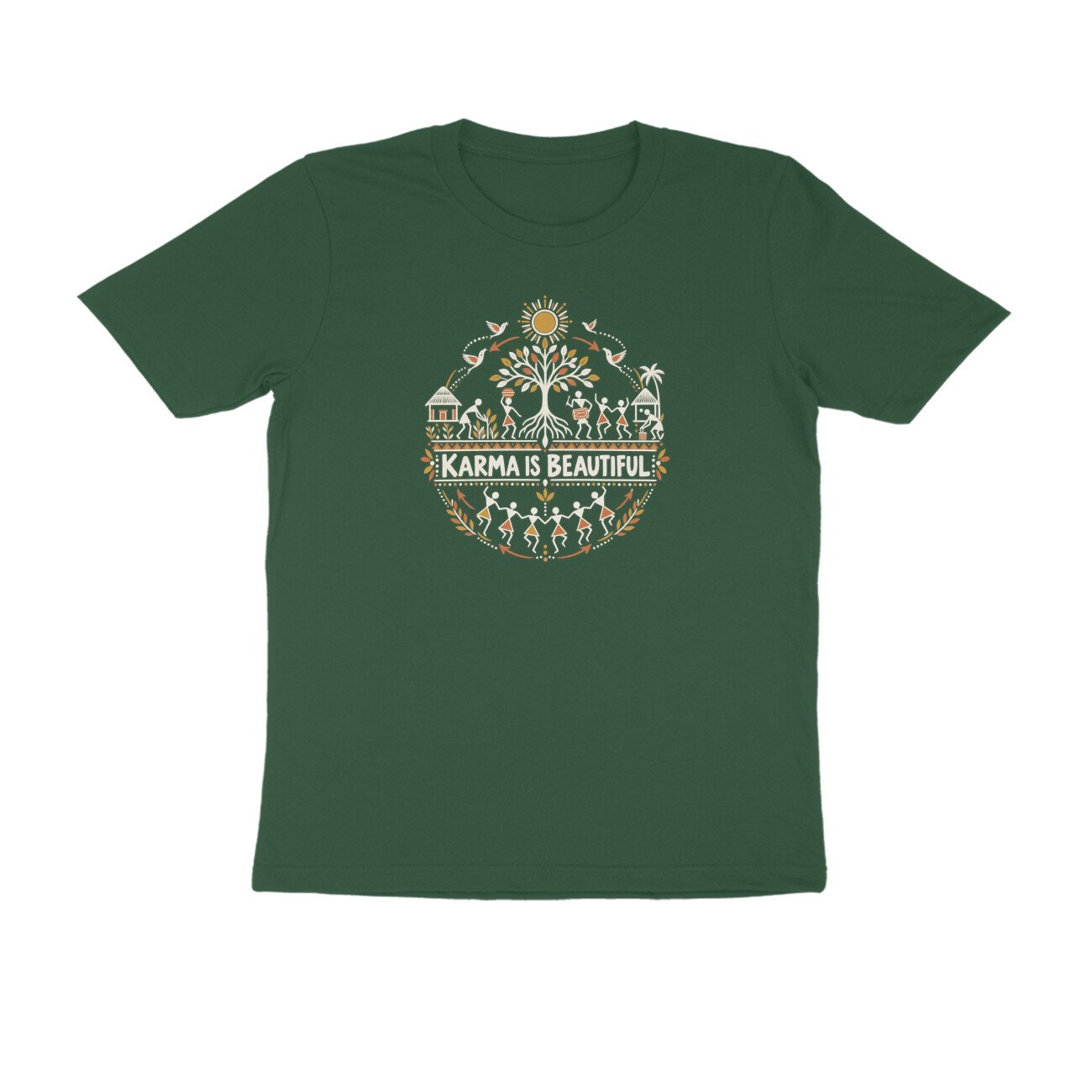 Karma Is Beautiful Warli Art Tshirt - Image 2