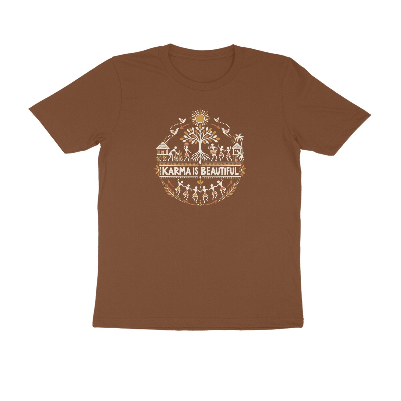 Karma Is Beautiful Warli Art Tshirt - Image 3