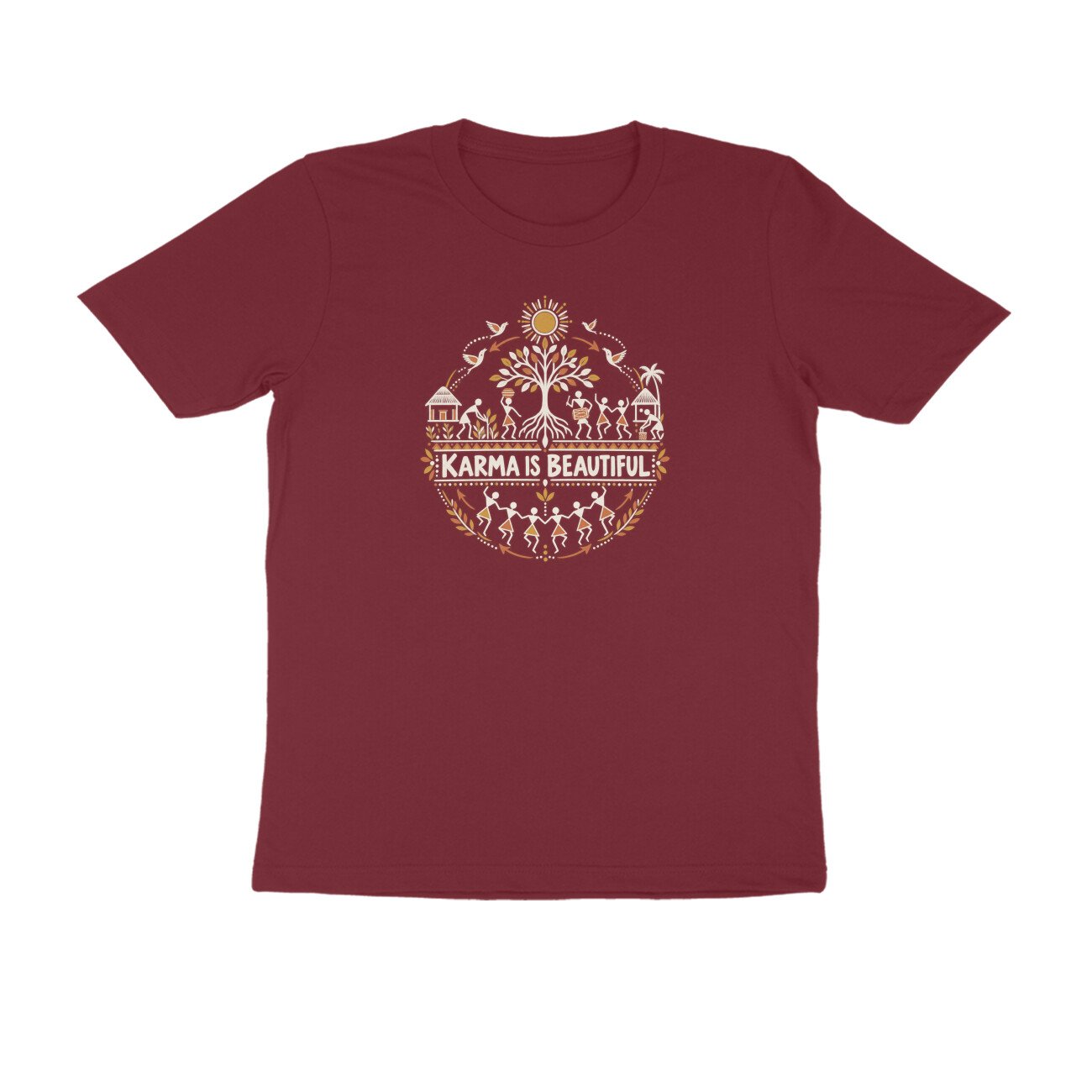 Karma Is Beautiful Warli Art Tshirt - Image 5