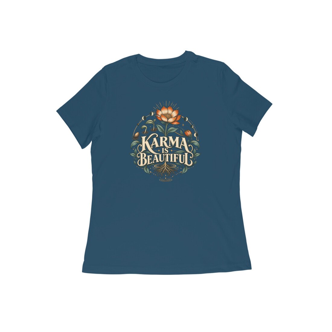 Karma Is Beautiful Botanical Women's Tshirt - Image 2
