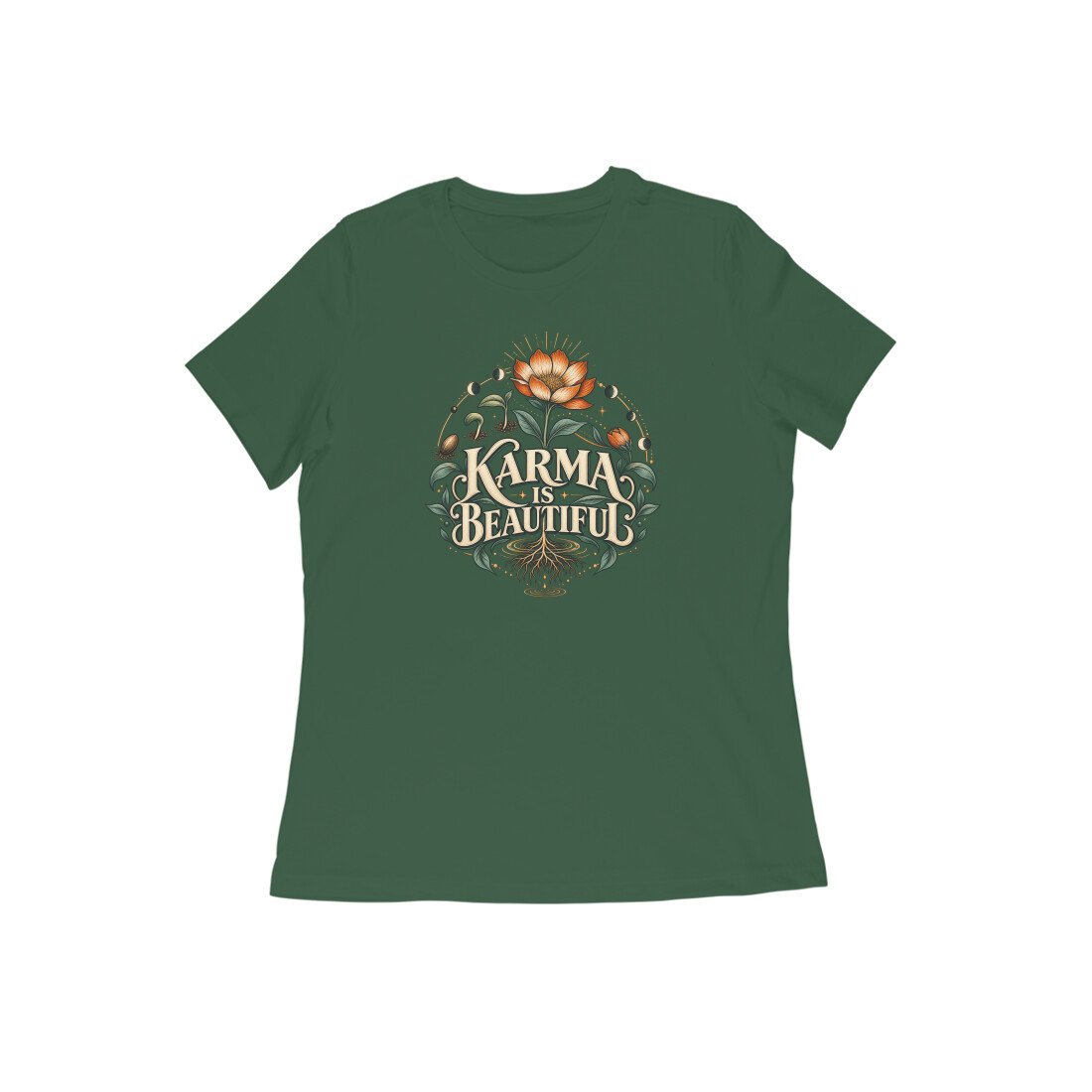 Karma Is Beautiful Botanical Women's Tshirt - Image 4