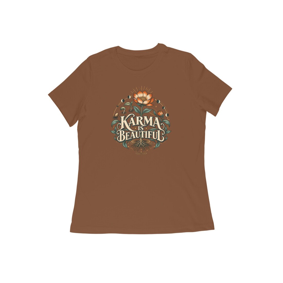 Karma Is Beautiful Botanical Women's Tshirt - Image 5