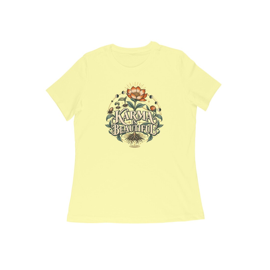 Karma Is Beautiful Botanical Women's Tshirt - Image 7