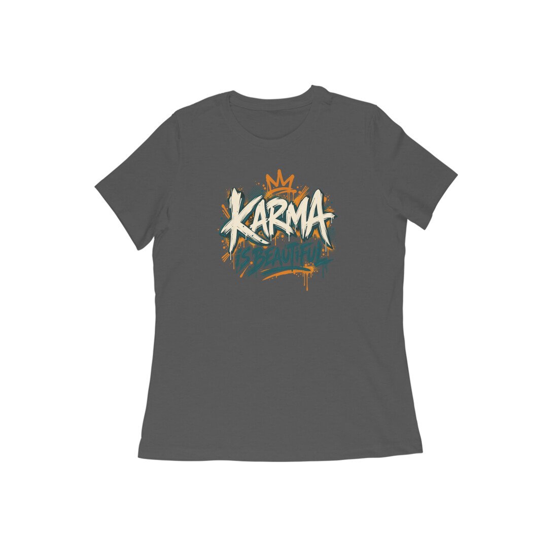 Karma Is Beautiful Street Art Women's Tshirt - Image 2