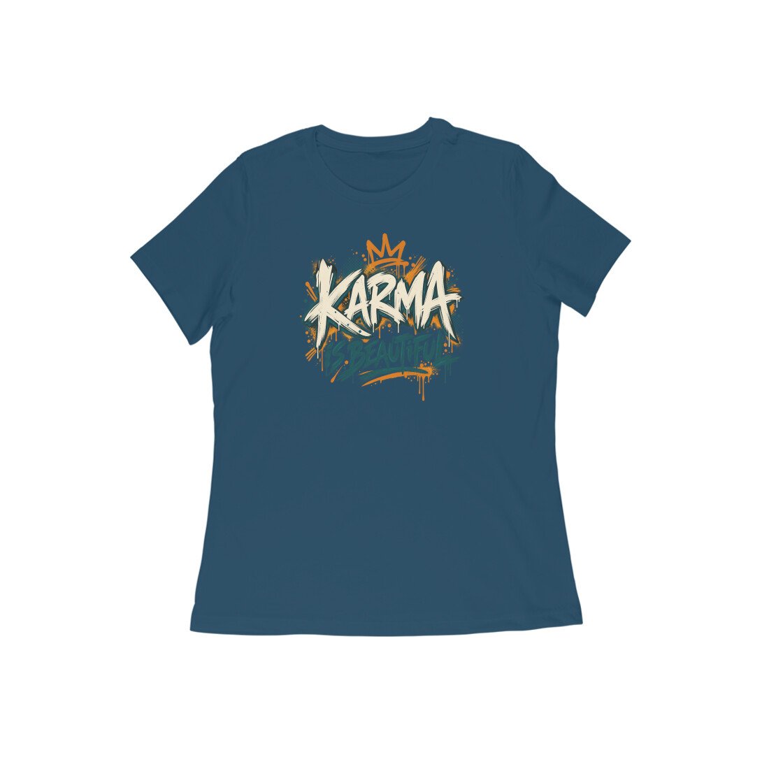 Karma Is Beautiful Street Art Women's Tshirt - Image 3