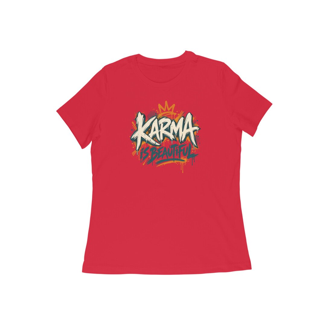 Karma Is Beautiful Street Art Women's Tshirt - Image 4