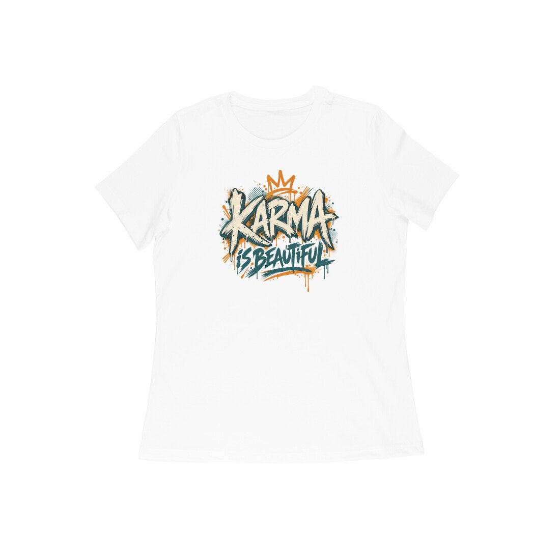 Karma Is Beautiful Street Art Women's Tshirt - Image 5