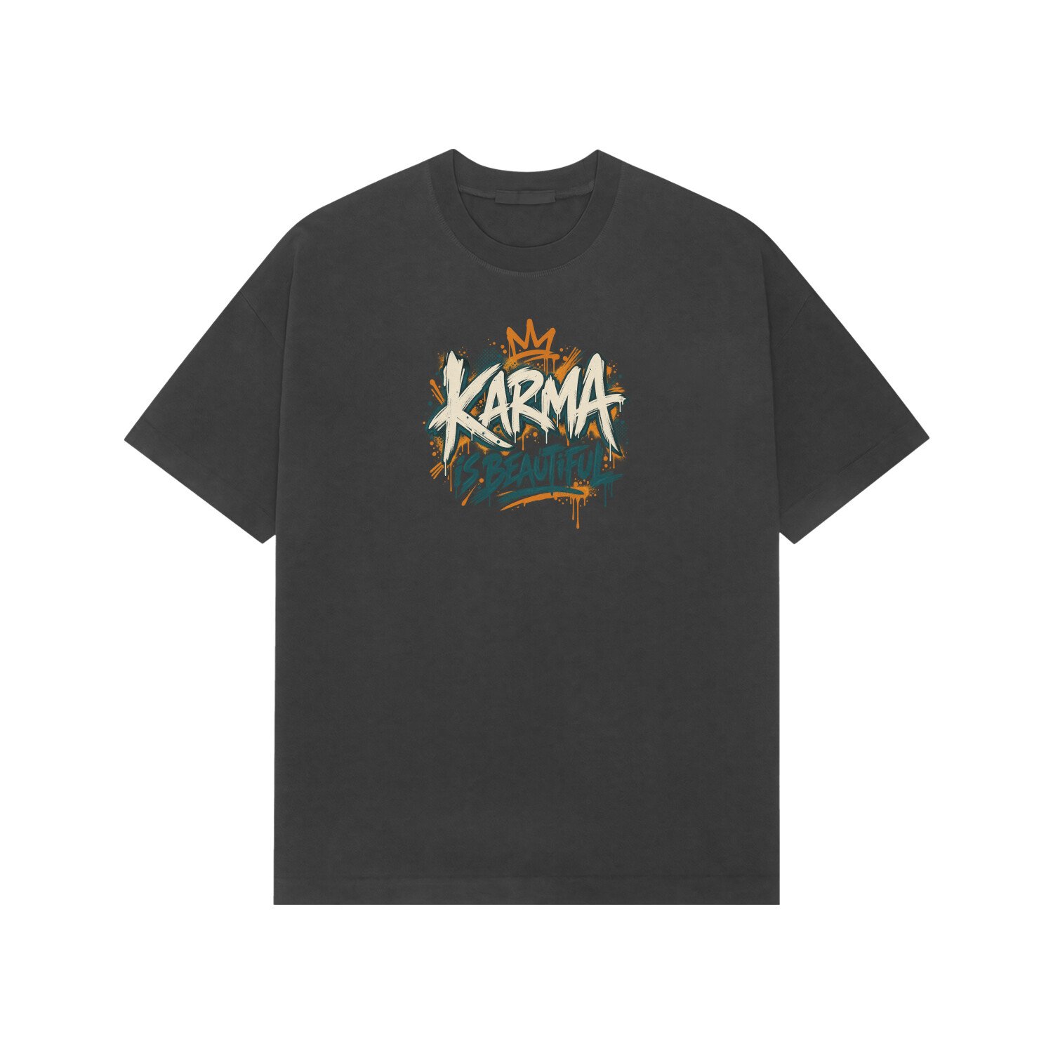 Karma Is Beautiful Street Art Oversized Tshirt