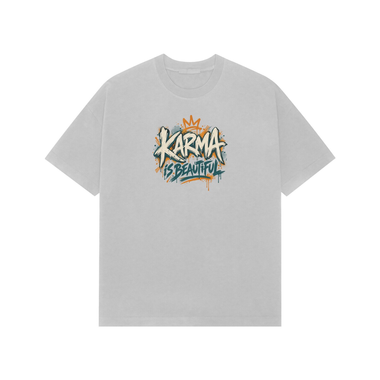 Karma Is Beautiful Street Art Oversized Tshirt - Image 5