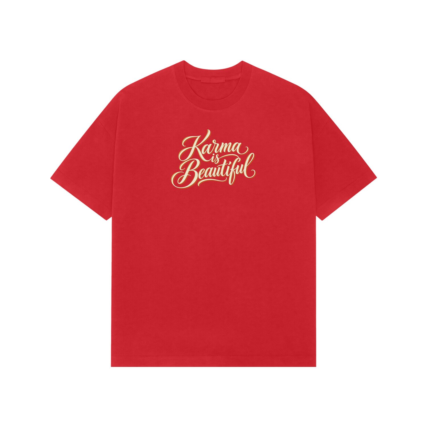 Karma Is Beautiful Cursive Quote Oversized Tshirt - Image 7