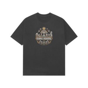 Karma Is Beautiful Warli Art Oversized Tshirt