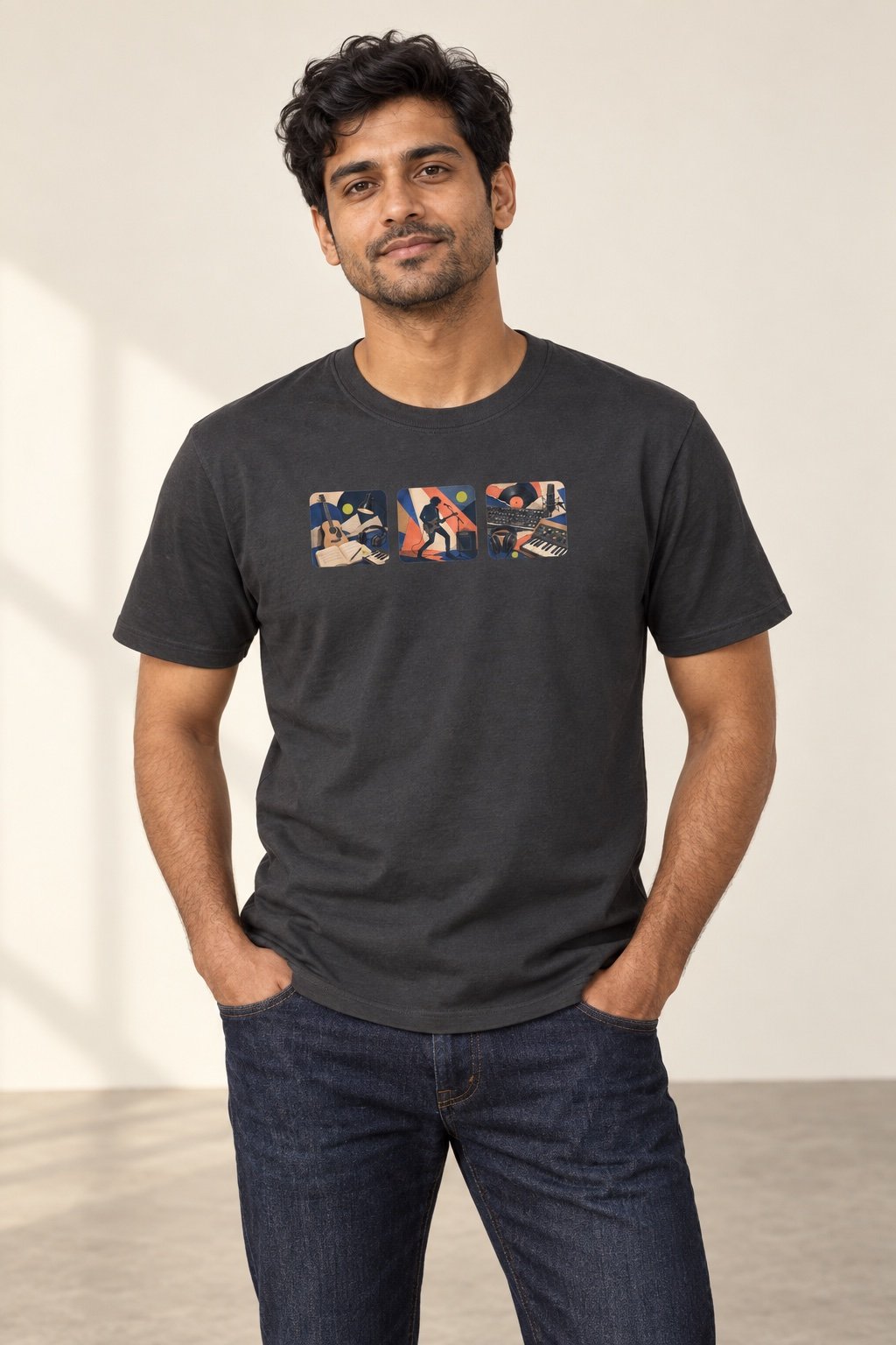round-neck-v1 Men's graphic T-shirts